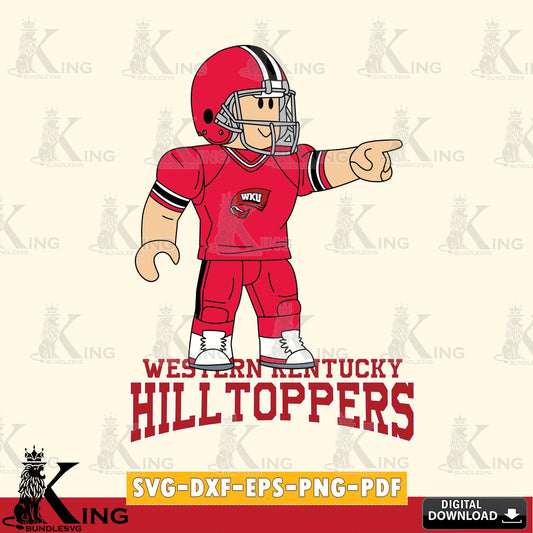 Western Kentucky Hilltoppers Roblox Player Football SVG file , NCAA Cricut,  File cut , Digital Download , PDF File
