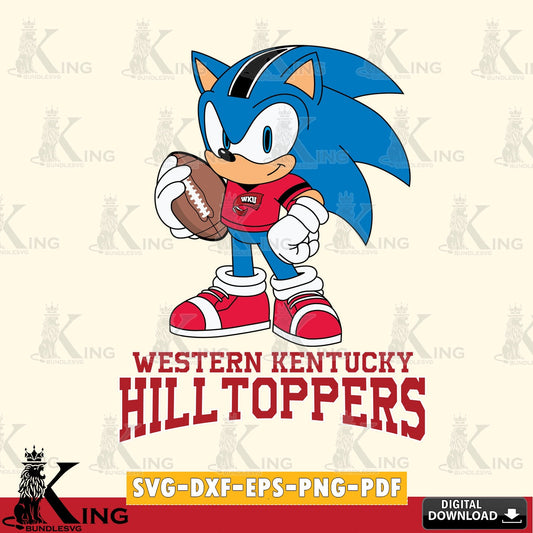 Hand-drawn style art of Western Kentucky Hilltoppers Sonic Game Day Ready, high-quality vector for DIY scrapbooking and home decor