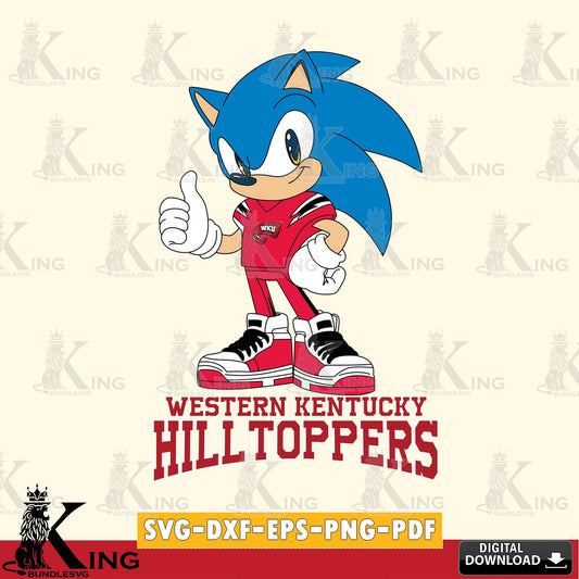 Digital clipart of Western Kentucky Hilltoppers Sonic Like football vector art for engraving, cutting, and printing