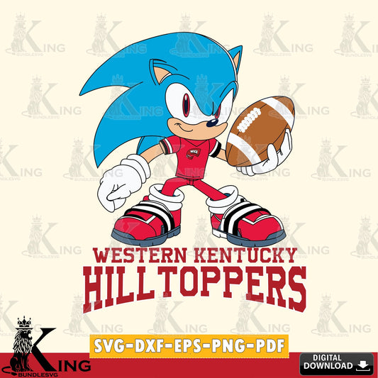 High-quality graphic of Western Kentucky Hilltoppers Sonic Rugby vector illustration for POD merchandise and apparel