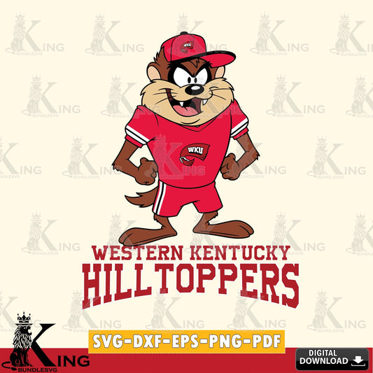 Western Kentucky Hilltoppers Taz Standing Pose SVG file, Cut file  , Digital Download , Instant Download, Taz svg, NCAA svg