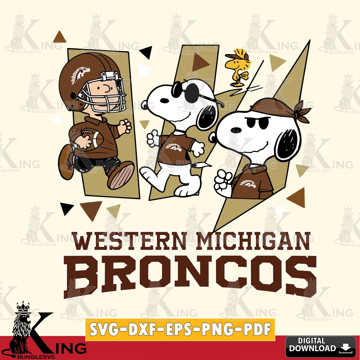Western Michigan Broncos Peanuts Joe Cool SVG, Cricut, Cut file  , Digital Download , Instant Download, Peanuts svg, NCAA svg, Football svg, Sport svg