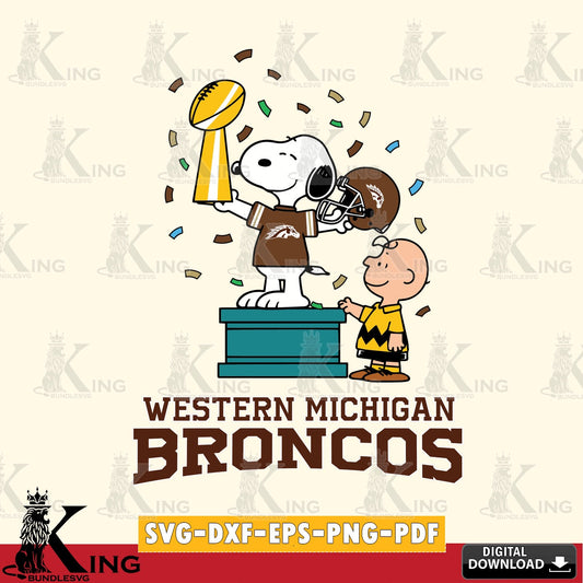 Western Michigan Broncos Peanuts Winner SVG, Cricut, Cut file  , Digital Download , Instant Download, Peanuts svg, NCAA svg, Football svg, Sport svg