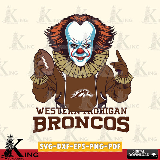 Beautiful illustration of Western Michigan Broncos Pennywise football player, vector illustration for POD merchandise and apparel