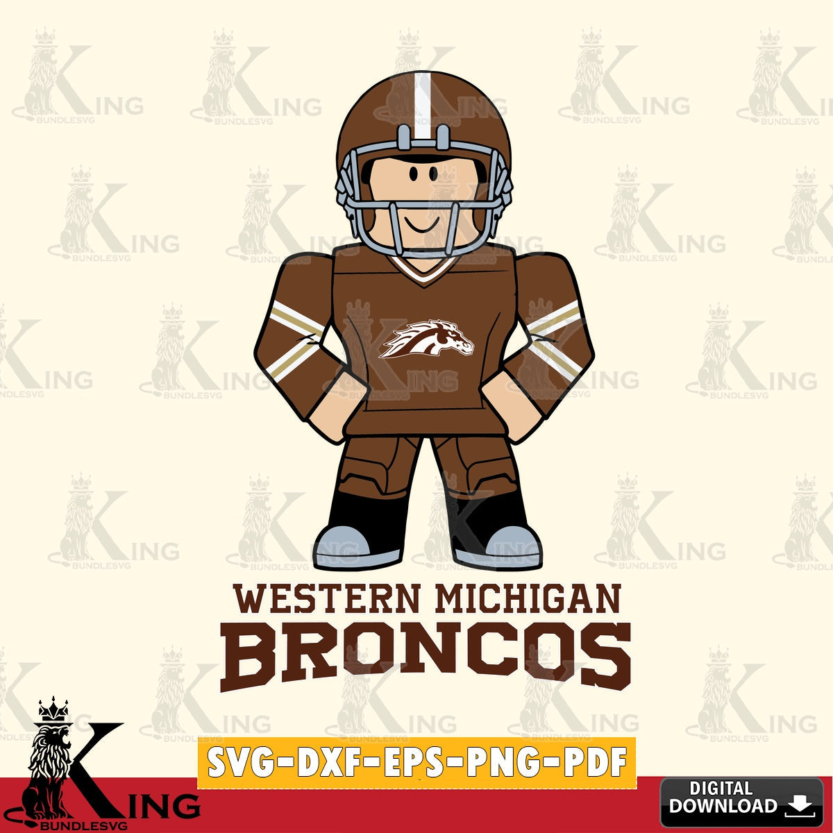 Western Michigan Broncos Roblox Cool Football SVG file , NCAA Cricut,  File cut , Digital Download , PDF File