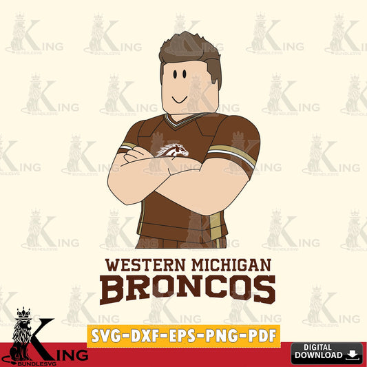 Western Michigan Broncos Roblox Football SVG file , NCAA Cricut,  File cut , Digital Download , PDF File