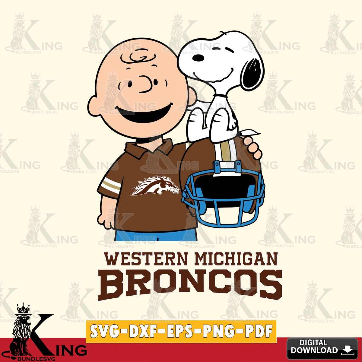 Western Michigan Broncos Snoopy On Helmet SVG, Cricut, Cut file  , Digital Download , Instant Download, Peanuts svg, NCAA svg, Football svg, Sport svg