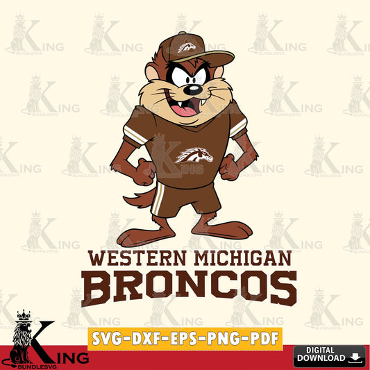 Western Michigan Broncos Taz Standing Pose SVG file, Cut file  , Digital Download , Instant Download, Taz svg, NCAA svg