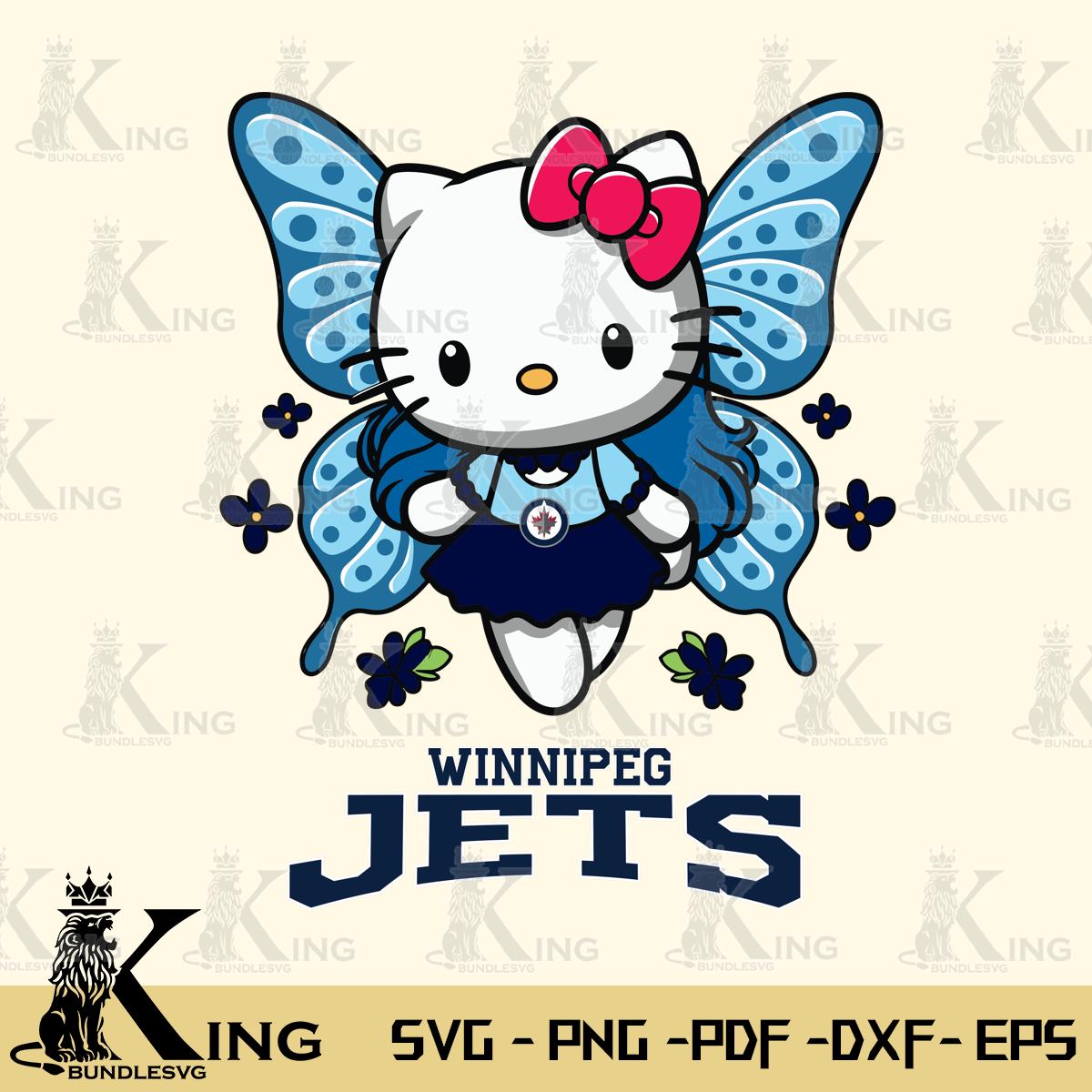 Winnipeg Jets Butterfly Kitty Charm Svg Eps Dxf Png File, Digital Download