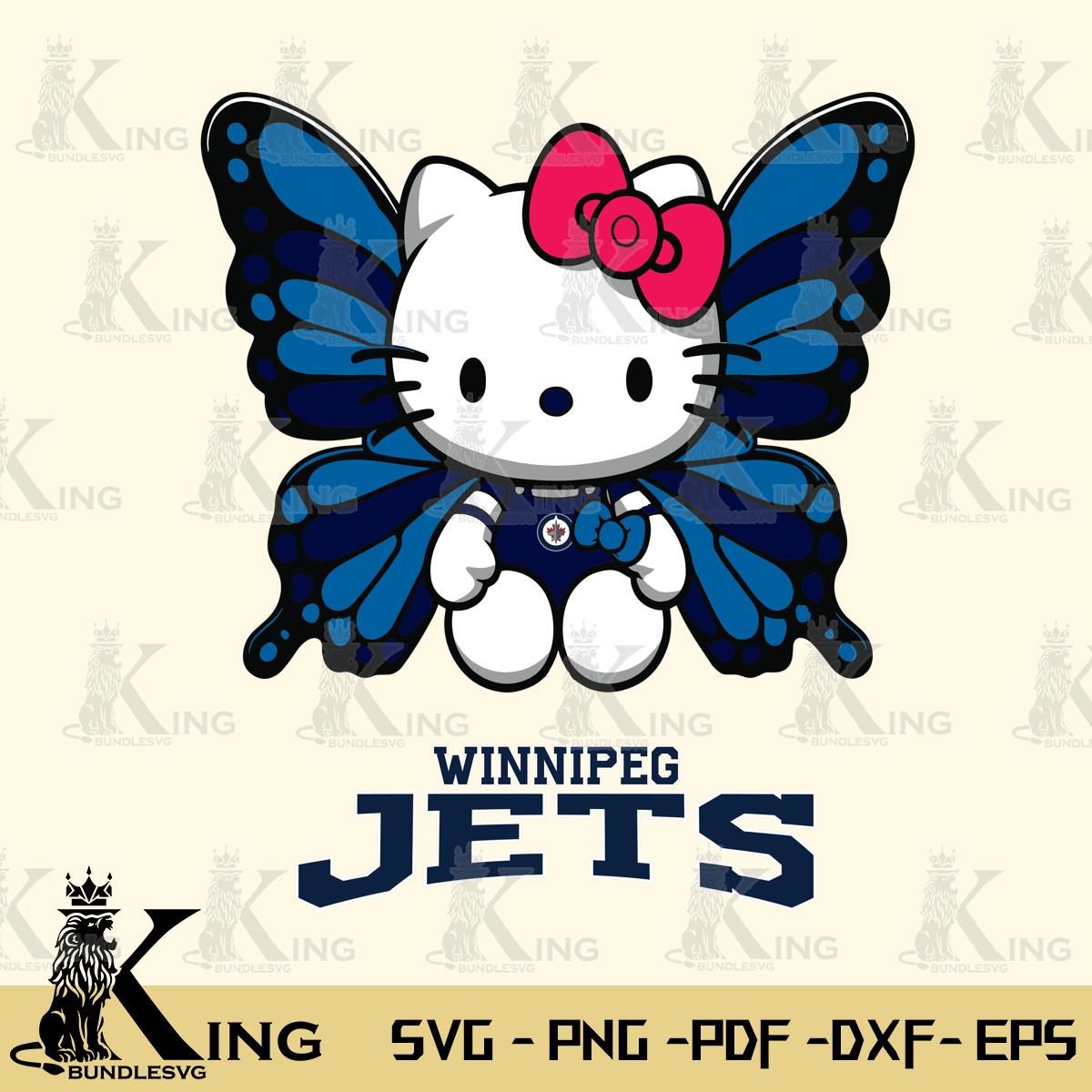 Winnipeg Jets Butterfly Kitty Delight Svg Eps Dxf Png File, Digital Download