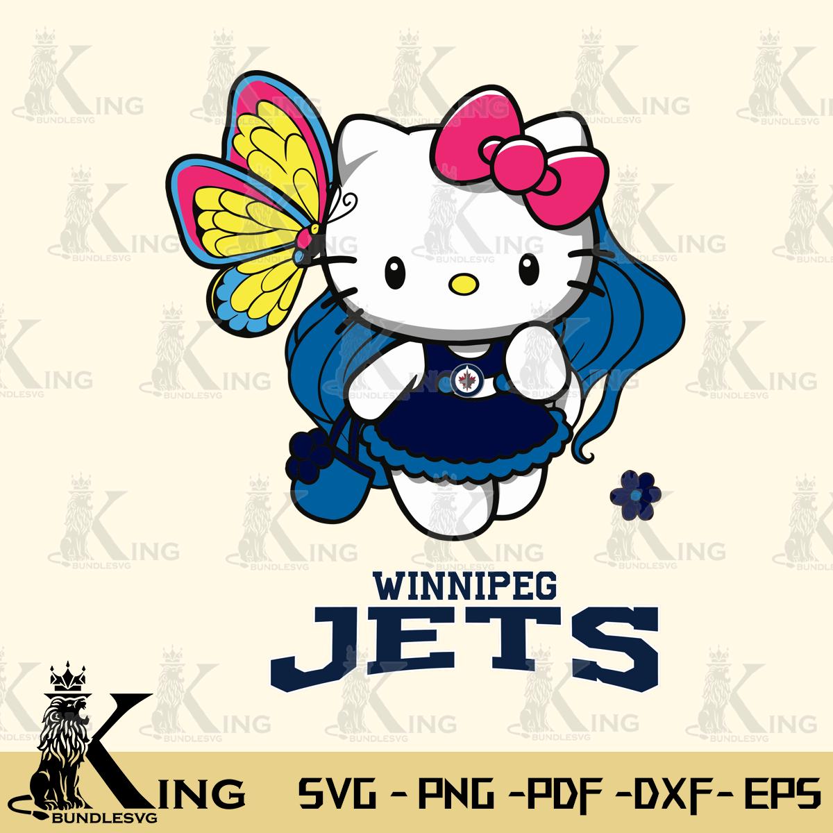 Winnipeg Jets Kitty Cartoon Svg Eps Dxf Png File, Digital Download