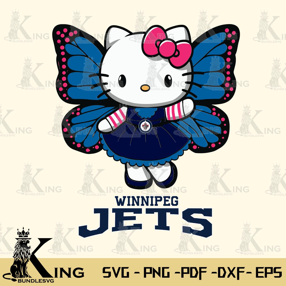 Winnipeg Jets Whimsical Kitty Wings Svg Eps Dxf Png File, Digital Download