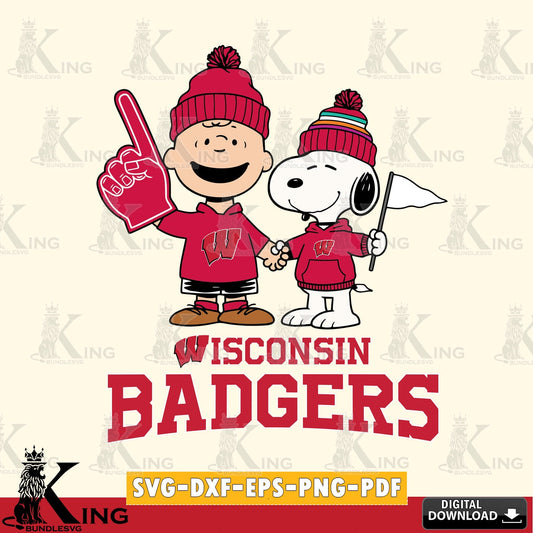 Wisconsin Badgers Peanuts Fan Gear SVG, Cricut, Cut file  , Digital Download , Instant Download, Peanuts svg, NCAA svg, Football svg, Sport svg