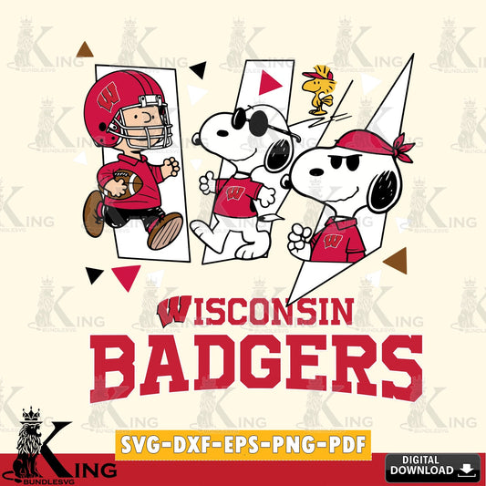 Wisconsin Badgers Peanuts Joe Cool SVG, Cricut, Cut file  , Digital Download , Instant Download, Peanuts svg, NCAA svg, Football svg, Sport svg