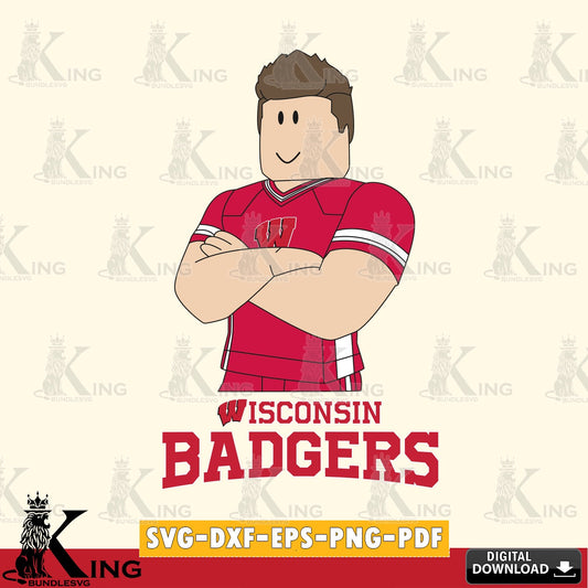 Wisconsin Badgers Roblox Football SVG file , NCAA Cricut,  File cut , Digital Download , PDF File