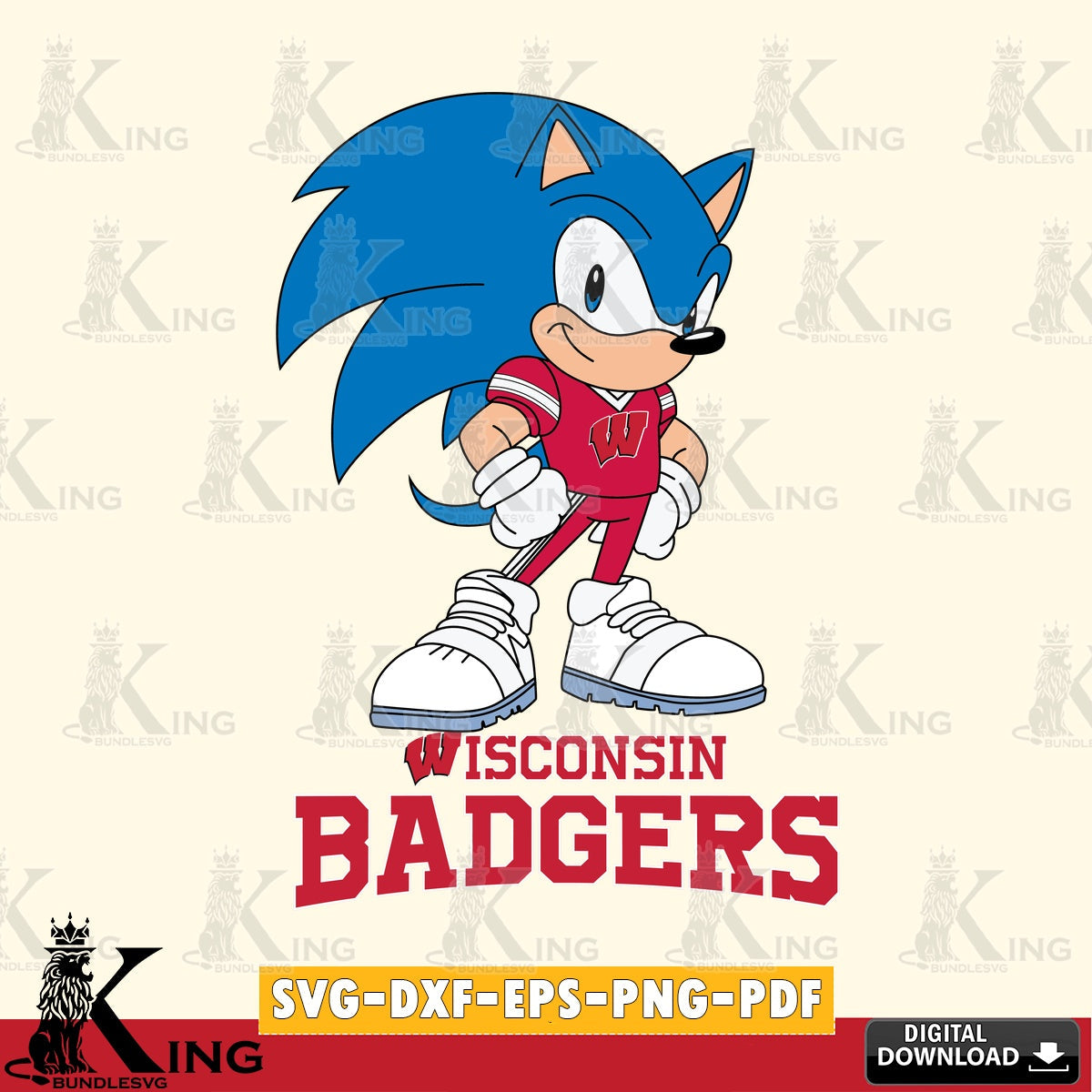 Hand-drawn style art of Wisconsin Badgers Sonic Football Star Mascot vector art for engraving, cutting, and printing