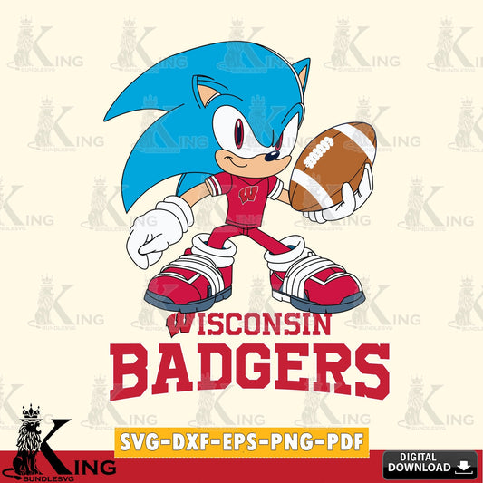 Unique artwork depicting Wisconsin Badgers Sonic Rugby, vector illustration for POD merchandise and apparel