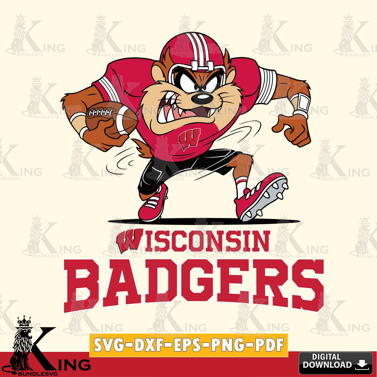 Wisconsin Badgers Taz Football Helmet SVG file, Cut file  , Digital Download , Instant Download, Taz svg, NCAA svg