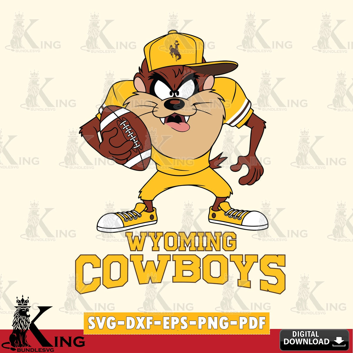 Wyoming Cowboys Đồng phục bóng đá Taz SVG file, Cut file  , Digital Download , Instant Download, Taz svg, NCAA svg