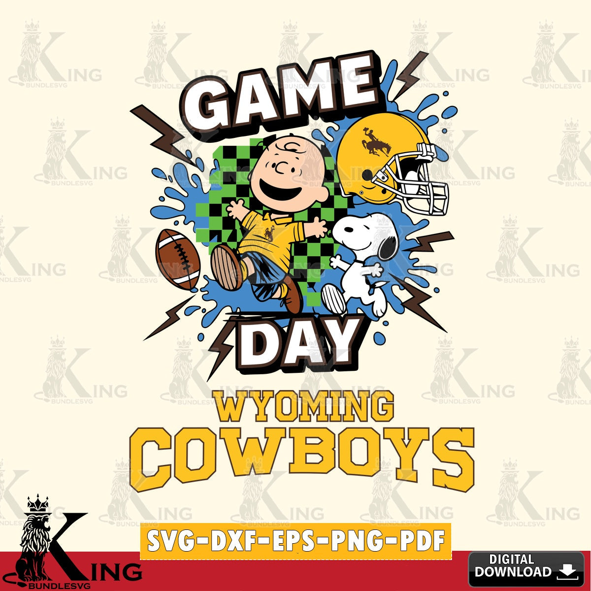Wyoming Cowboys Game Day Peanuts SVG, Cricut, Cut file  , Digital Download , Instant Download, Peanuts svg, NCAA svg, Football svg, Sport svg