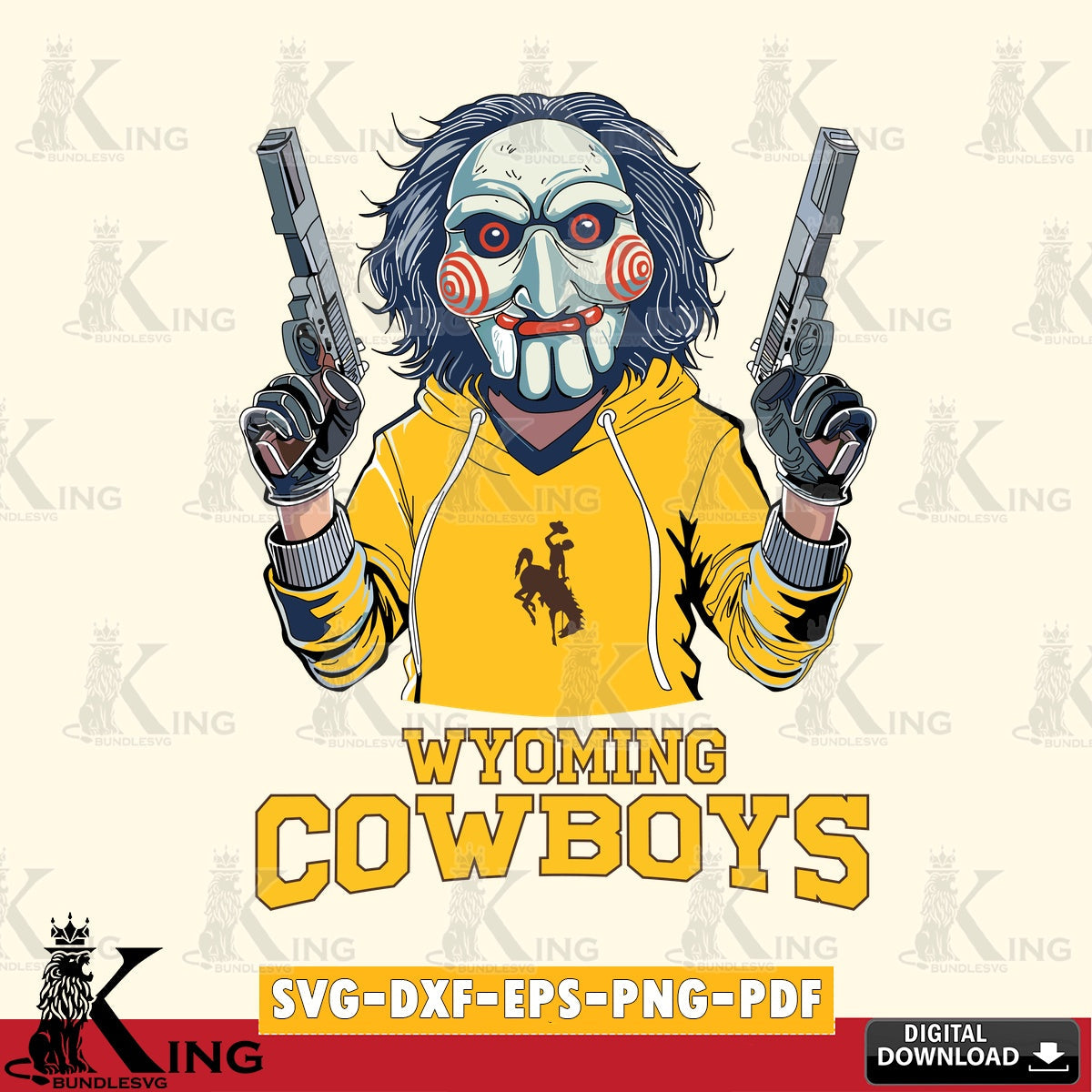 High-quality graphic of Wyoming Cowboys Jigsaw Billy Football, NCAA File cut, SVG PNG files perfect for Cricut and Silhouette