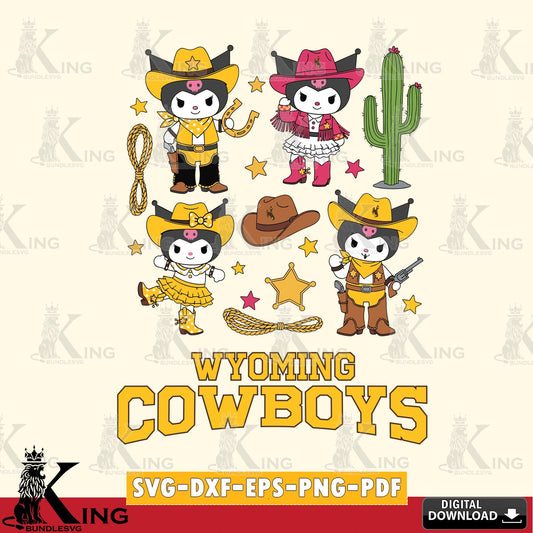 Wyoming Cowboys Kuromi Cowboy Western SVG file, Cricut, Cut file  , Digital Download , Instant Download, Sanrio svg, Clipart