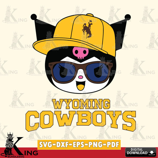 Wyoming Cowboys Kuromi Football Cool SVG file, Cricut, Cut file  , Digital Download , Instant Download, Sanrio svg, Clipart