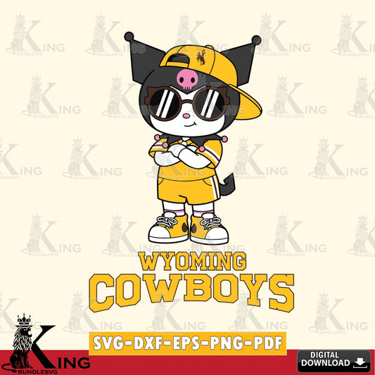 Wyoming Cowboys Kuromi Football Jersey SVG file, Cricut, Cut file  , Digital Download , Instant Download, Sanrio svg, Clipart