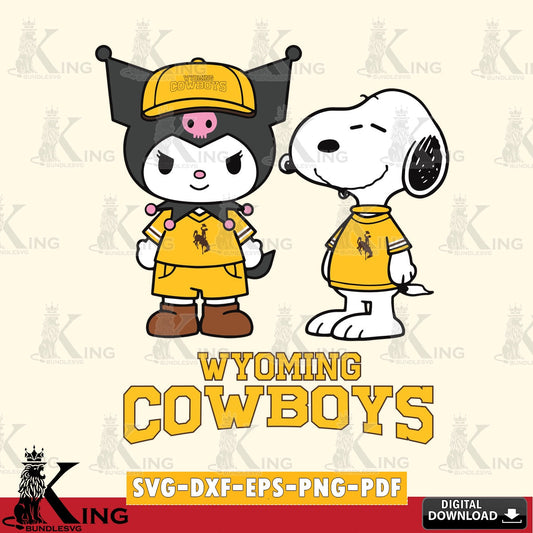 Wyoming Cowboys Kuromi Snoopy Football SVG file, Cricut, Cut file  , Digital Download , Instant Download, Sanrio svg, Clipart