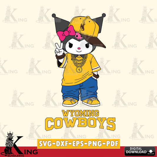 Wyoming Cowboys Kuromi Streetwear Style SVG file, Cricut, Cut file  , Digital Download , Instant Download, Sanrio svg, Clipart
