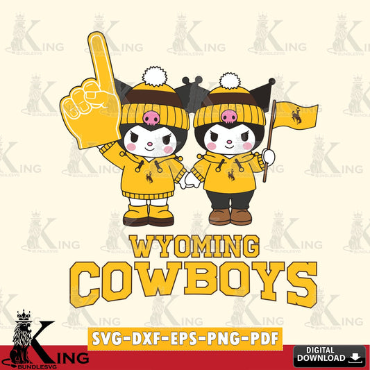 Wyoming Cowboys Kuromi rugby Fan SVG file, Cricut, Cut file  , Digital Download , Instant Download, Sanrio svg, Clipart