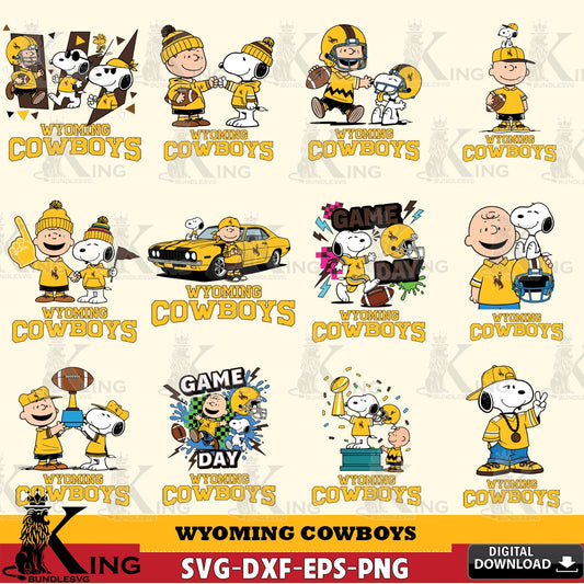 Wyoming Cowboys Peanuts Football NCAA Bundle SVG, Cricut, Cut file  , Digital Download , Instant Download, Peanuts svg, NCAA svg, Football svg, Sport svg