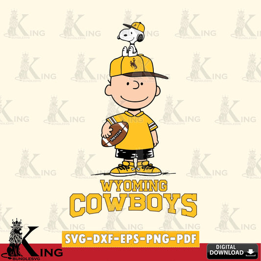 Wyoming Cowboys Peanuts Football Rugby SVG, Cricut, Cut file  , Digital Download , Instant Download, Peanuts svg, NCAA svg, Football svg, Sport svg