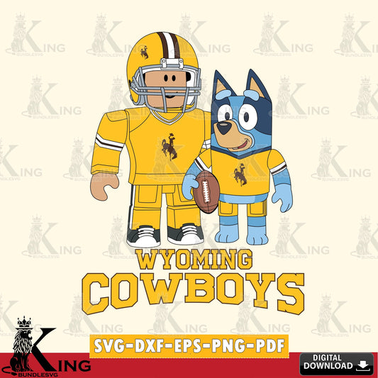 Wyoming Cowboys Roblox & Bluey Football SVG file , NCAA Cricut,  File cut , Digital Download , PDF File