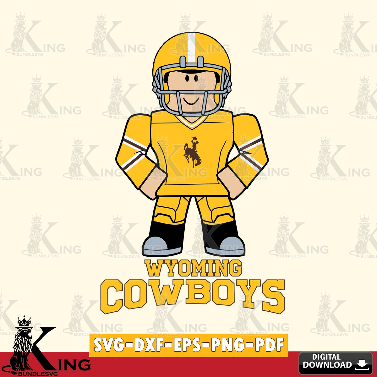 Wyoming Cowboys Roblox Cool Football SVG file , NCAA Cricut,  File cut , Digital Download , PDF File
