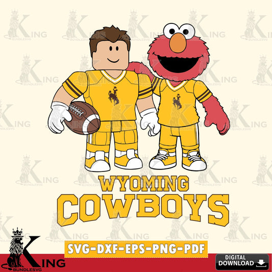 Wyoming Cowboys Roblox & Elmo Football SVG file , NCAA Cricut,  File cut , Digital Download , PDF File