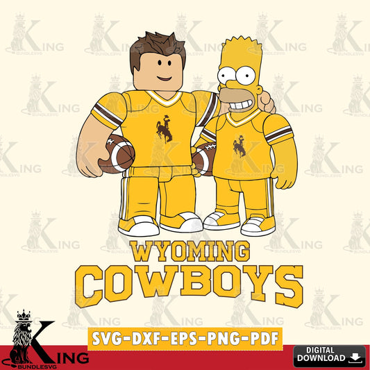 Wyoming Cowboys Roblox & Homer Simpson Football SVG file , NCAA Cricut,  File cut , Digital Download , PDF File