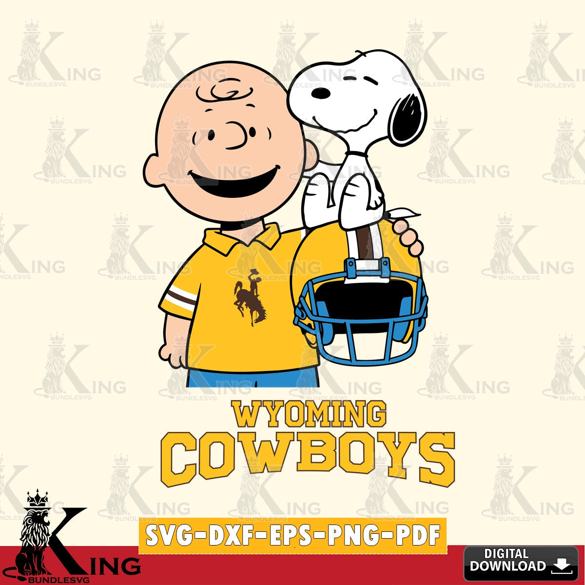 Wyoming Cowboys Snoopy On Helmet SVG, Cricut, Cut file  , Digital Download , Instant Download, Peanuts svg, NCAA svg, Football svg, Sport svg
