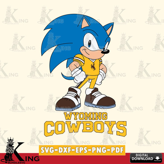 Vector design showing Wyoming Cowboys Sonic Football Star Mascot SVG PNG design suitable for Glowforge and laser cutting