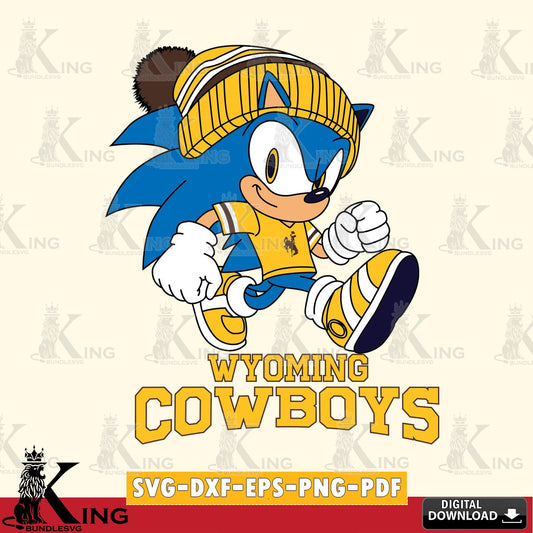 Custom design featuring Wyoming Cowboys Sonic Football SVG PNG files perfect for Cricut and Silhouette cutting