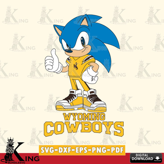Detailed illustration of Wyoming Cowboys Sonic Like Football vector art for engraving, cutting, and printing