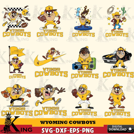 Wyoming Cowboys Taz Football NCAA Bundle SVG file, Cut file  , Digital Download , Instant Download, Taz svg, NCAA svg