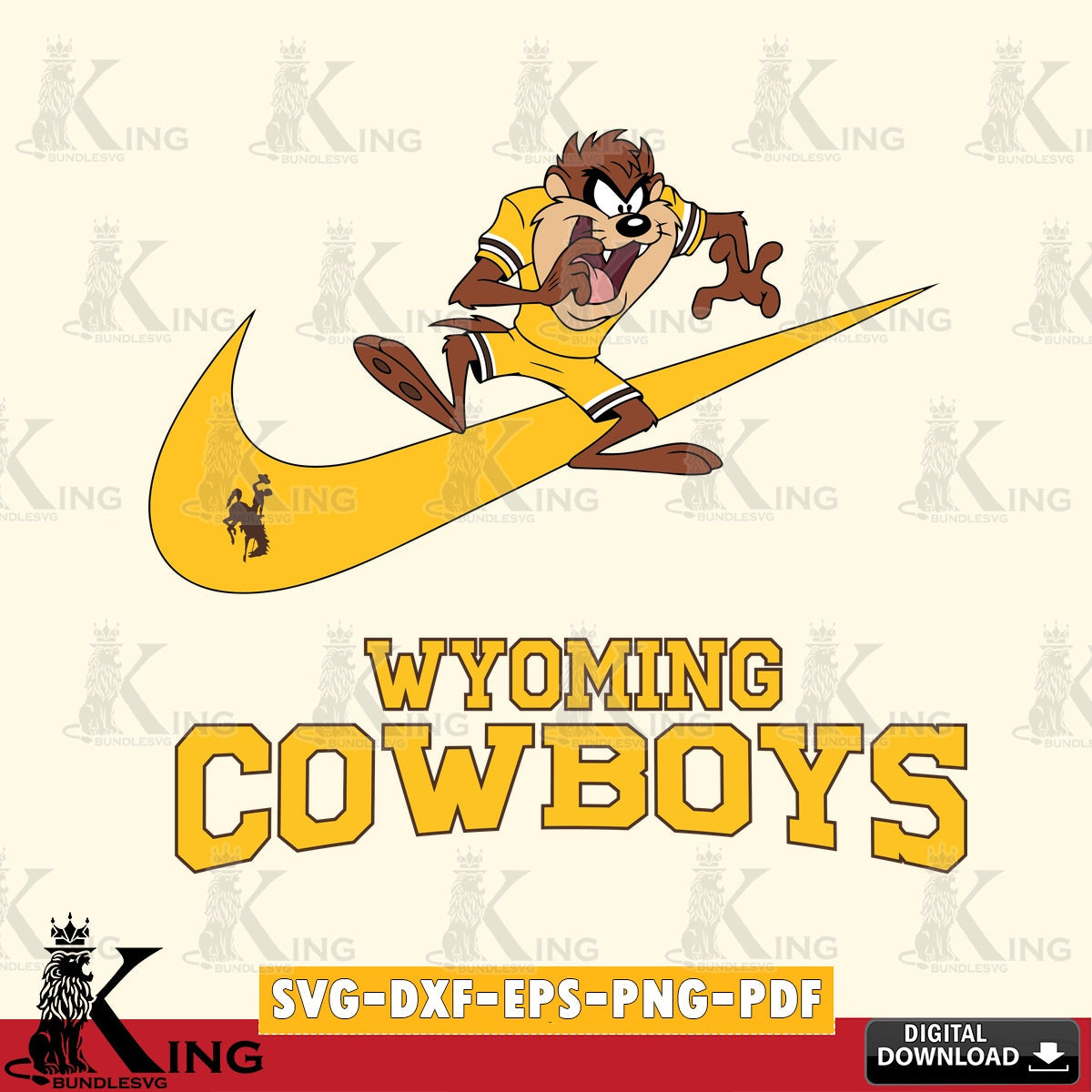 Wyoming Cowboys Taz Football Nike SVG file, Cut file  , Digital Download , Instant Download, Taz svg, NCAA svg