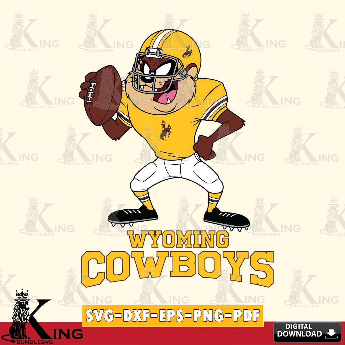 Wyoming Cowboys Taz Football Player SVG file, Cut file  , Digital Download , Instant Download, Taz svg, NCAA svg