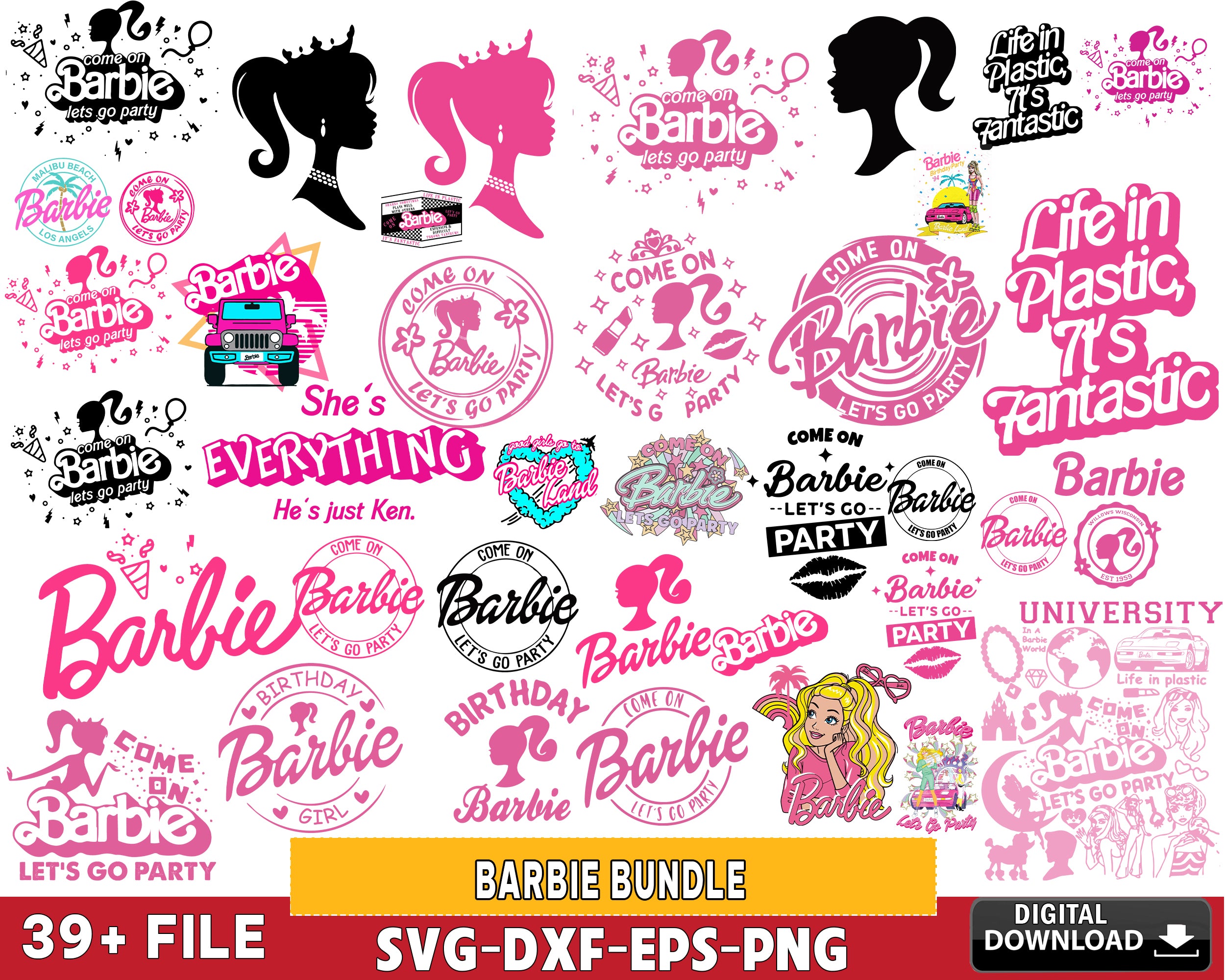 Barbie svg,barbie Bundle svg eps png dxf , for Cricut, Silhouette, dig ...