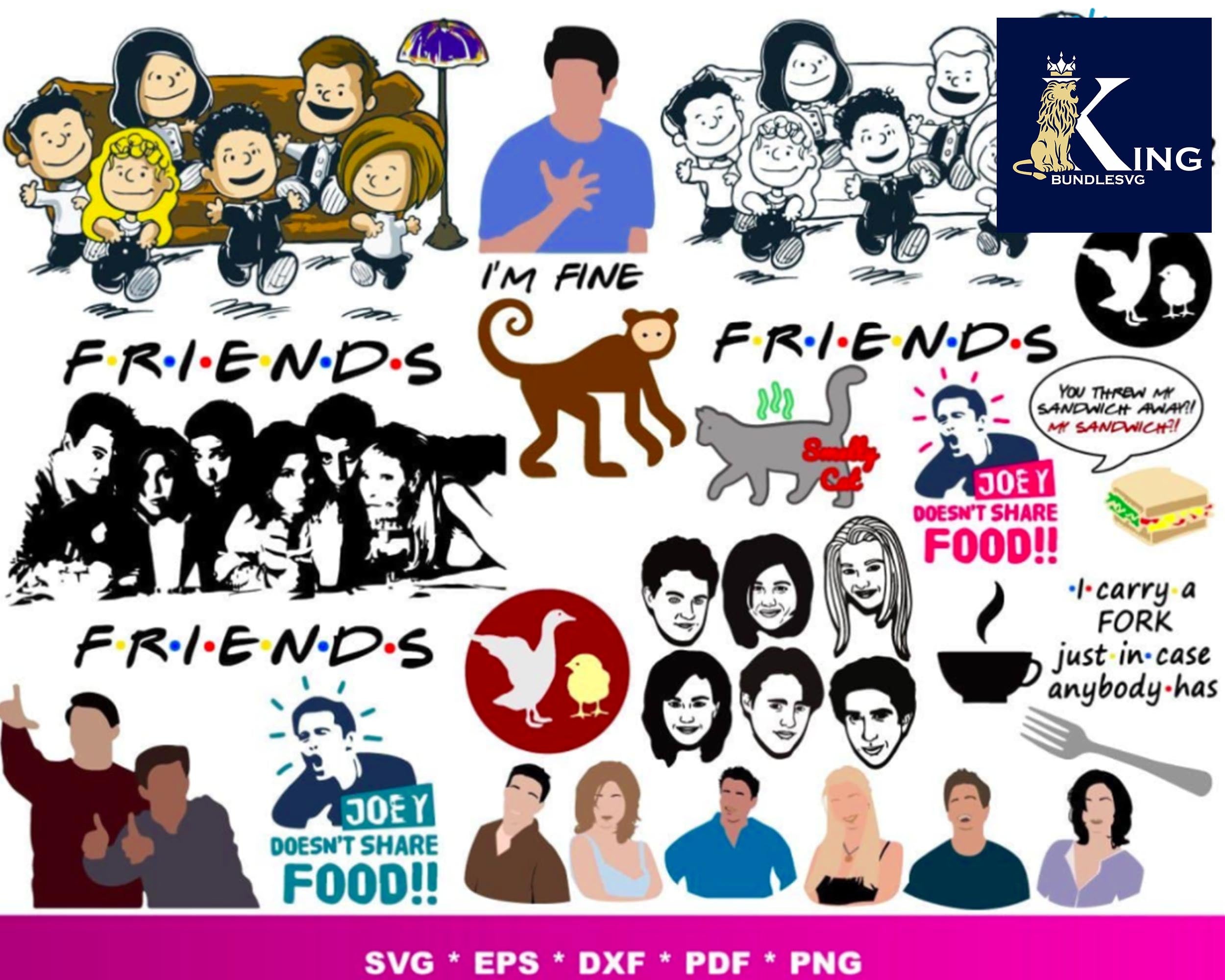 Friends Bundle svg,1000+ files Friends svg eps png, for Cricut, Silhou ...