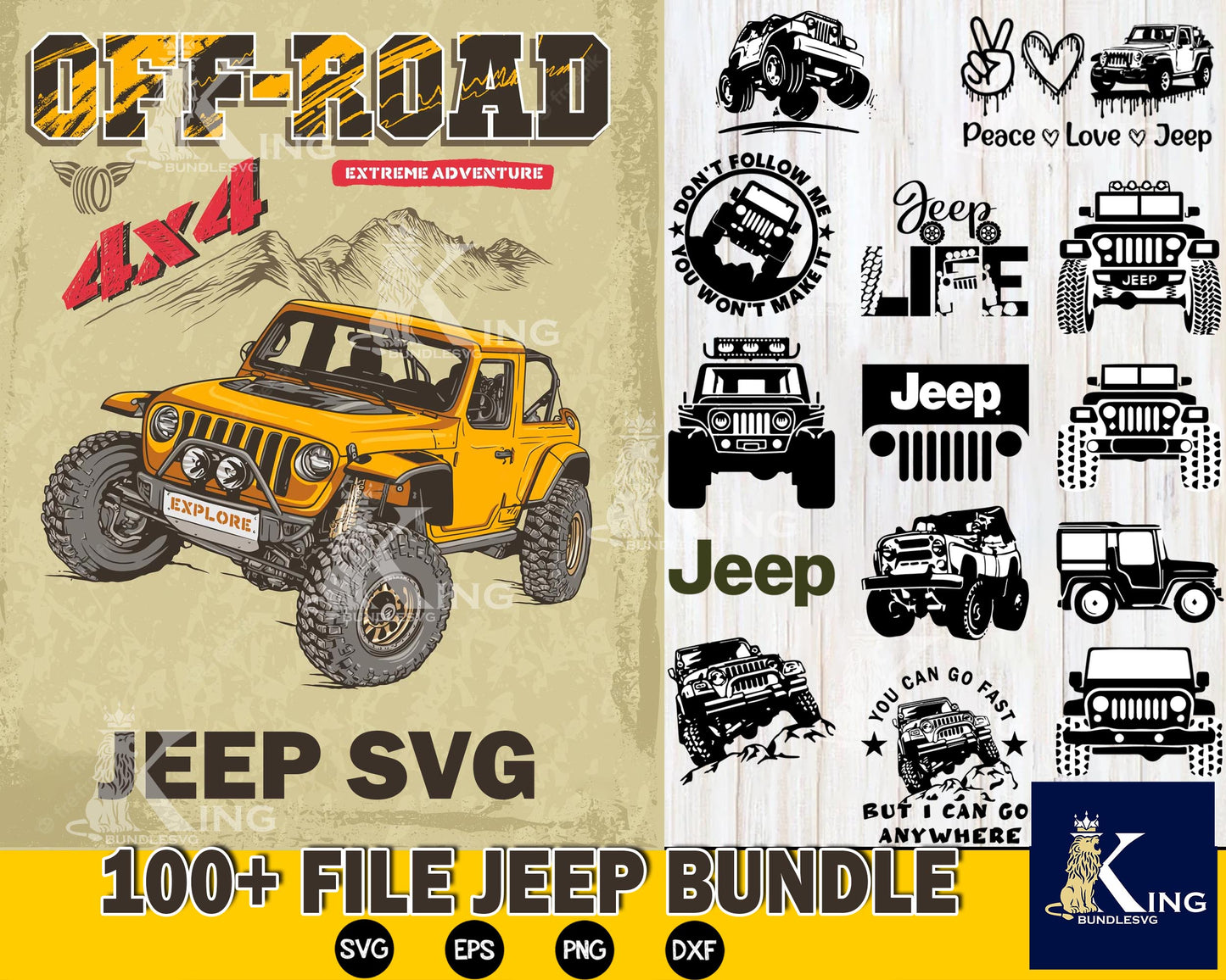 100+ file Jeep Bundle svg, Jeep svg eps png, for Cricut, Silhouette, digital, file cut