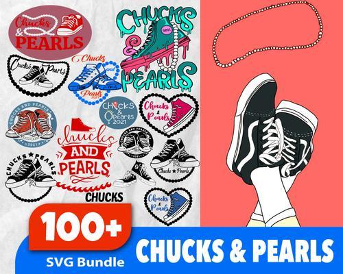 Chucks & Pearls Bundle svg,100+ files Chucks & Pearls svg eps png, for Cricut, Silhouette, digital, file cut