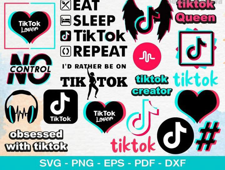 TikTok Bundle svg,1100+ files TikTok svg eps png, for Cricut, Silhouette, digital, file cut