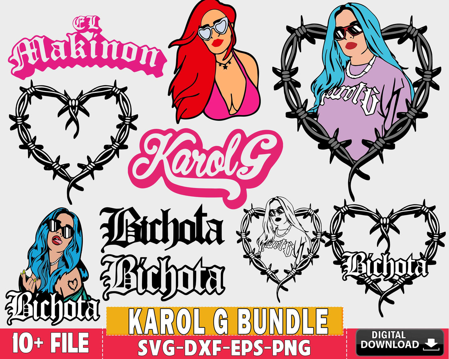 10+ file Karol G svg , Mañana Sera Bonito bundle SVG EPS PNG DXF , for Cricut, Silhouette, digital download, file cut